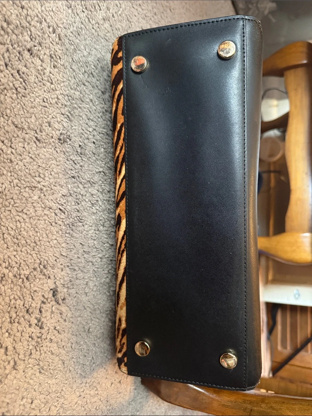 Michael Kors Leopard & Tiger Print Satchel - Black, Brown, Gold